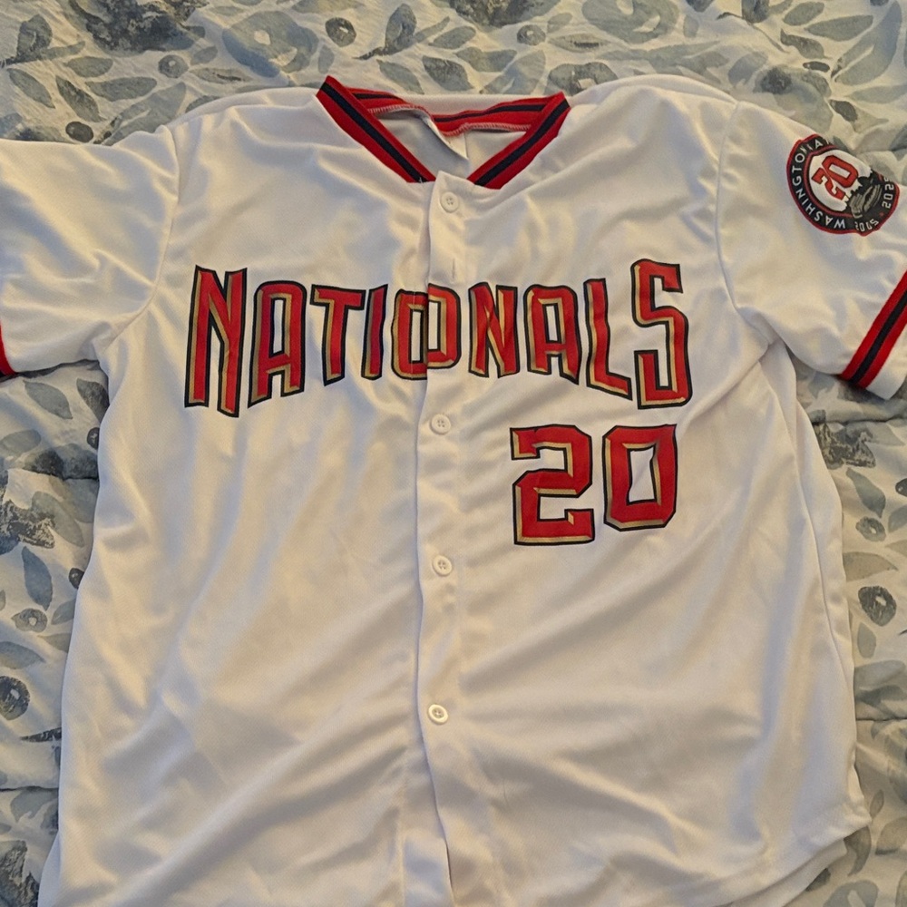 Nationals Baseball Jersey with Red Trim